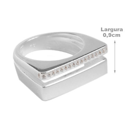 Anel de Prata com Zircônias