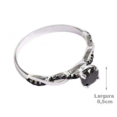 Anel de Prata com Zircônias