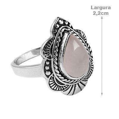 Anel de Prata com Quartzo Rosa