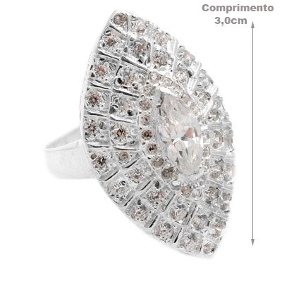Anel de Prata com Zircônias - 5897