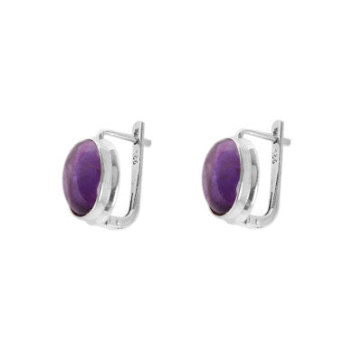 Argola de Prata com Ametista - 55600
