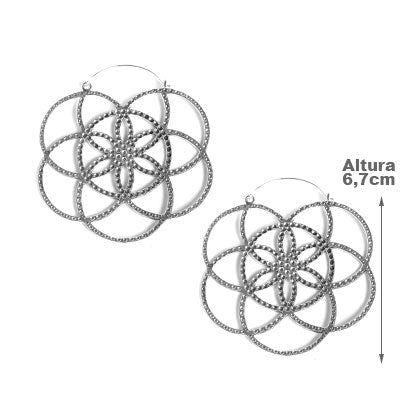 Argola de prata Flor da Vida - 55298