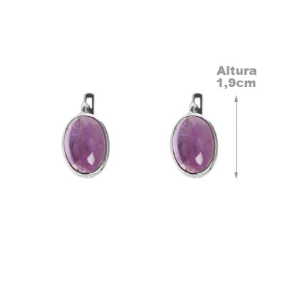Argola de Prata com Ametista - 55600