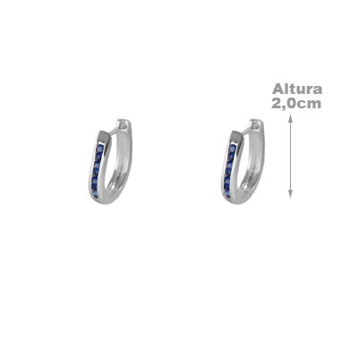 Argola de Prata com Safira - 55653