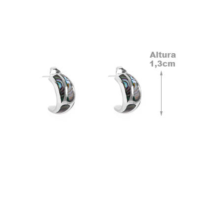 Argola de Prata com Abalone - 56390