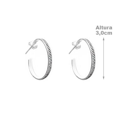 Argola de Prata Trabalhada - 56745