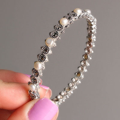 Bracelete de Prata com Pérola - 55185