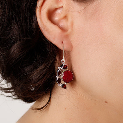 Brinco de Prata com Rubi - 59578