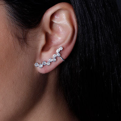 Brinco de Prata Contorno de Orelha (Ear Cuff) - 52205