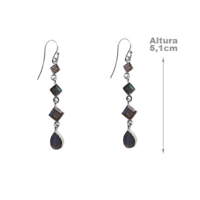 Brinco de Prata com Labradorita - 55714