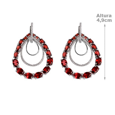 Argola de Prata com Pedras - 56078