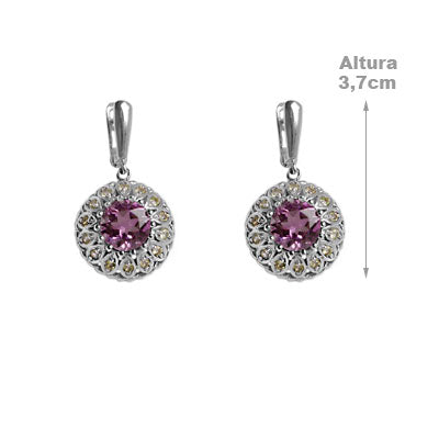 Brinco de Prata com Pedras
