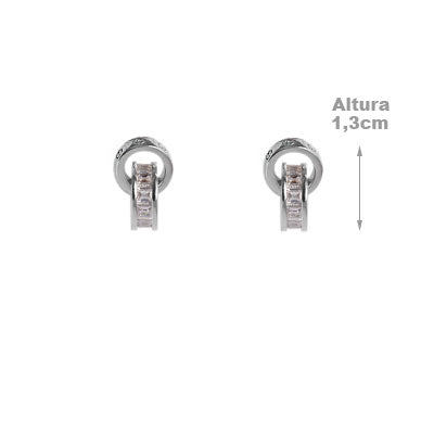 Brinco de Prata com Zircônias