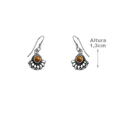 Brinco de Prata com Olho de Tigre