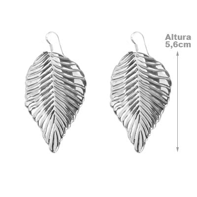 Brinco de Prata Folha