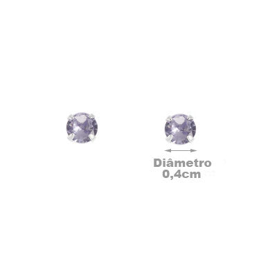 Brinco de Prata com Zircônia