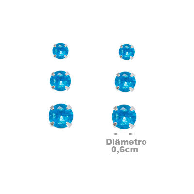 Brinco de Prata Trio com Zircônia