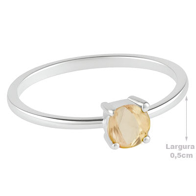 Anel de Prata com Citrino - 67847