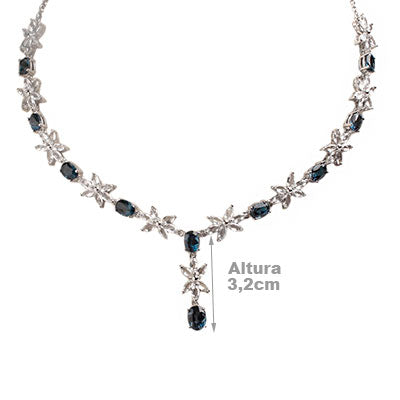 Gargantilha de Prata com Pedras