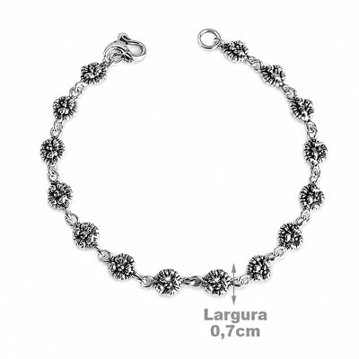 Pulseira de Prata Flor - 55338