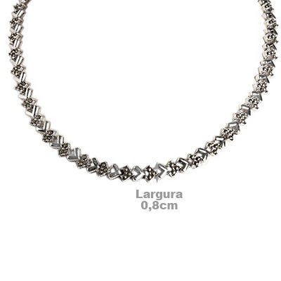 Gargantilha de Prata com Marcassitas