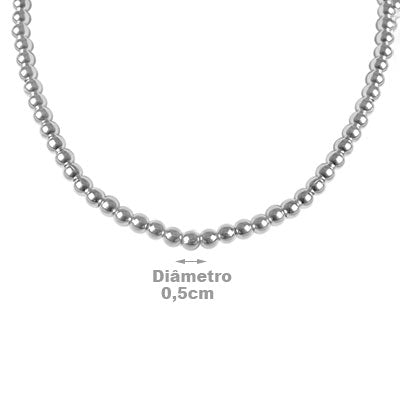 Gargantilha de Prata Bola - 56938
