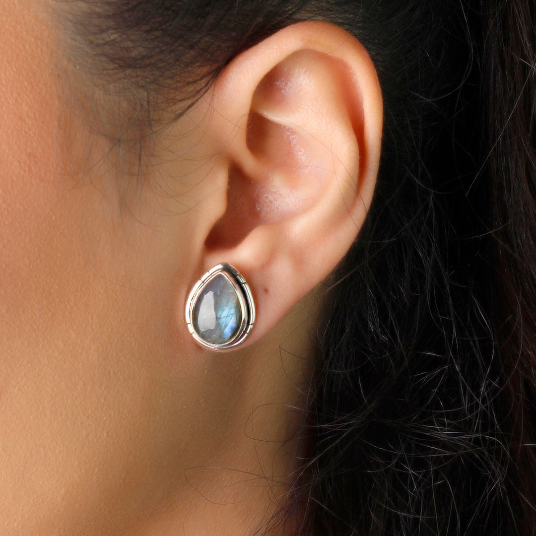 Brinco de Prata com Labradorita - 55438