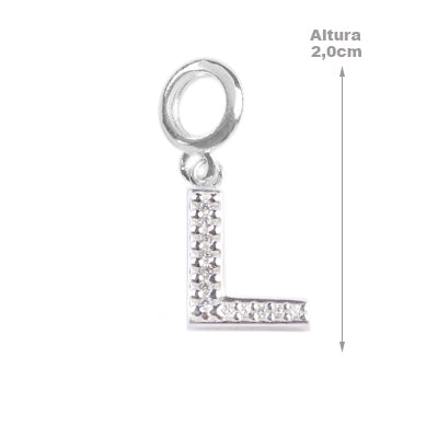 Berloque de Prata Letras - 62434