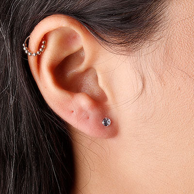 Brinco de Prata com Zircônia