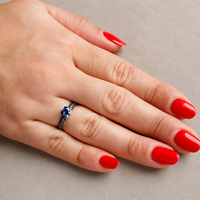 Anel de Prata com Zircônias - 63638