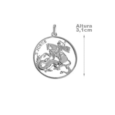 Pingente de Prata São Jorge