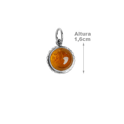 Pingente de Prata com Âmbar