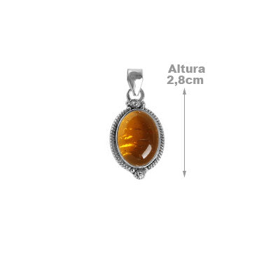 Pingente de Prata com Âmbar