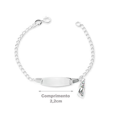 Pulseira de Prata Infantil com Placa - 39388