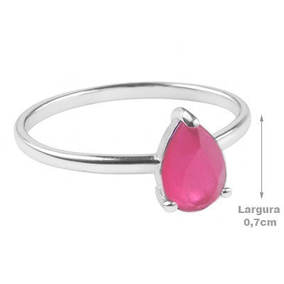 Anel de Prata com Rubi - 67687