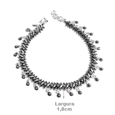 Tornozeleira de Prata Indiana - 56152