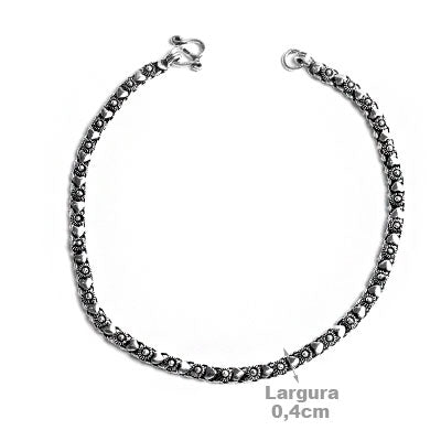 Tornozeleira de Prata Indiana