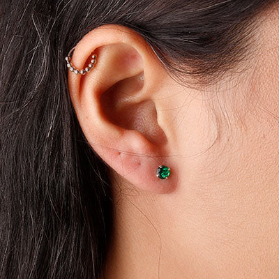 Brinco de Prata com Zircônia