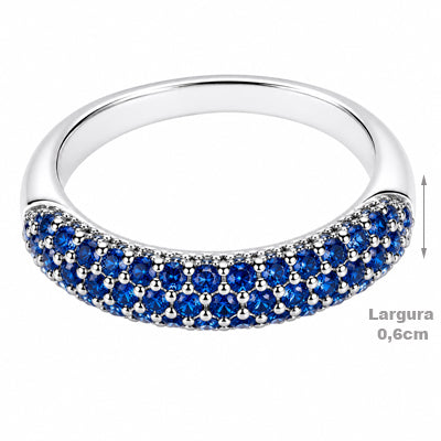 Anel de Prata com Zircônias - 58174