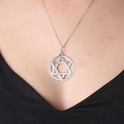 Pingente de Prata Estrela de Davi - 14758 - soprata