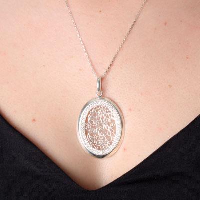 Pingente de Prata com Zircônias