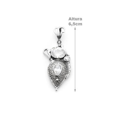Pingente de Prata com Zircônia