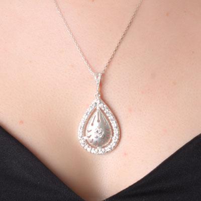 Pingente de Prata com Zircônia