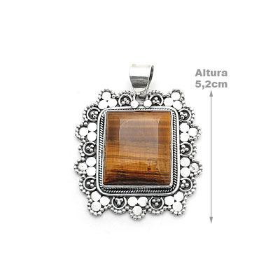 Pingente de Prata com Olho de Tigre