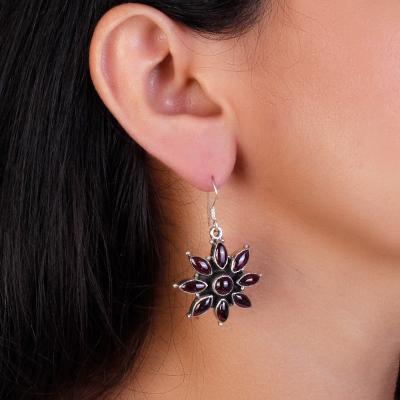 Brinco de Prata com Rodolita - 16697