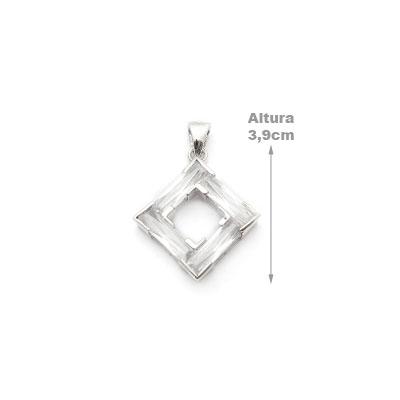 Pingente de Prata com Zircônia