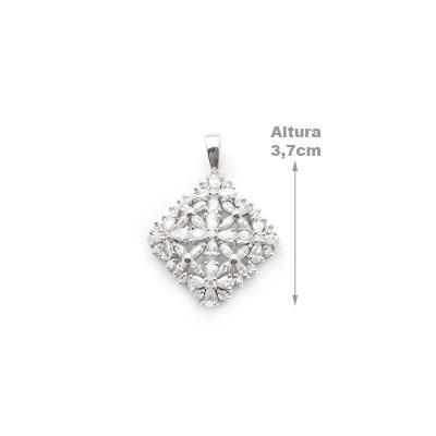 Pingente de Prata com Zircônias.