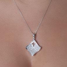 Pingente de Prata Zircônia