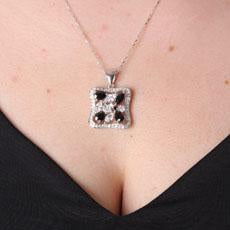 Pingente de Prata Ágata com Zircônias