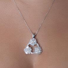 Pingente de Prata com Zircônias